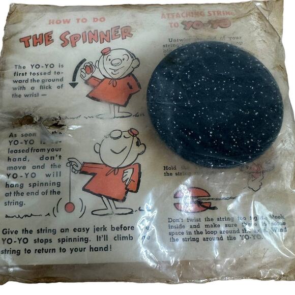 Duncan Butterfly Yo-Yo #707 Vintage 1958 Wooden New In Package Black - Picture 2 of 5